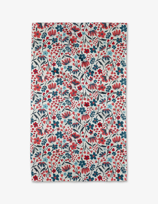 Summer Bloom Geometry Tea Towel