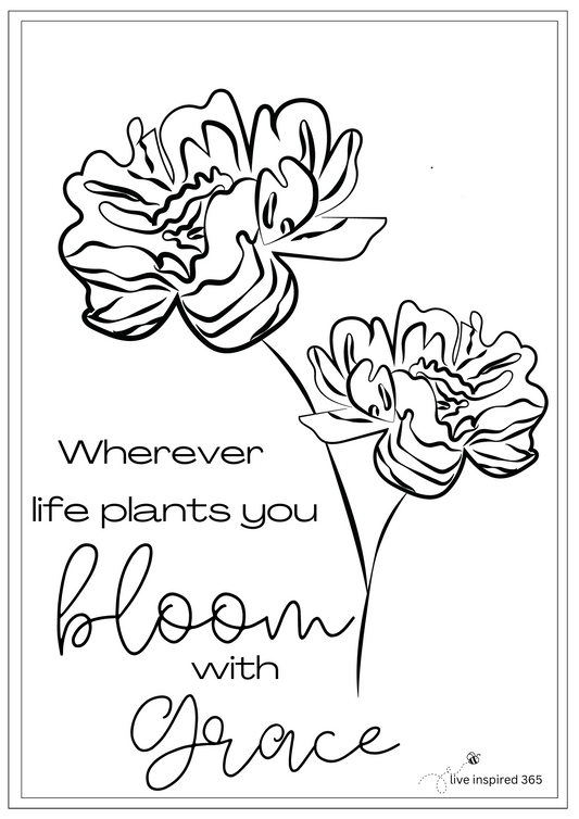 Bloom with Grace-Coloring Page
