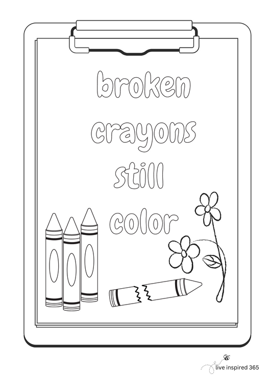 Broken Crayons-Coloring Page