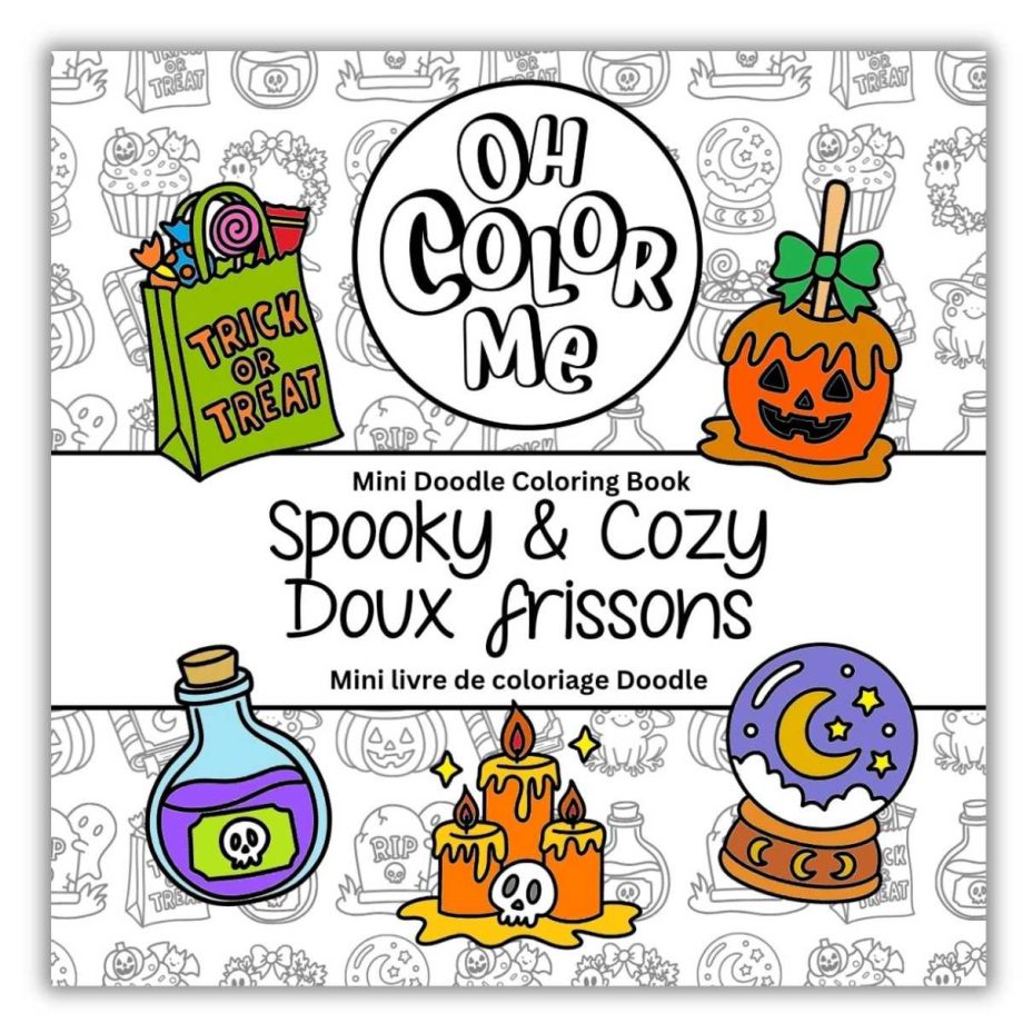 Spooky & Cozy Mini Doodle Coloring Book