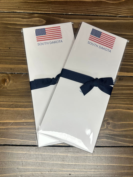South Dakota  USA FLAG SKINNIE Notepad