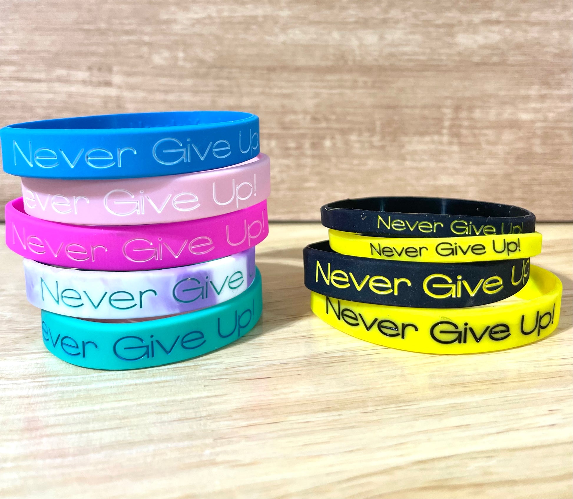 Never give up rubber 2025 bracelets