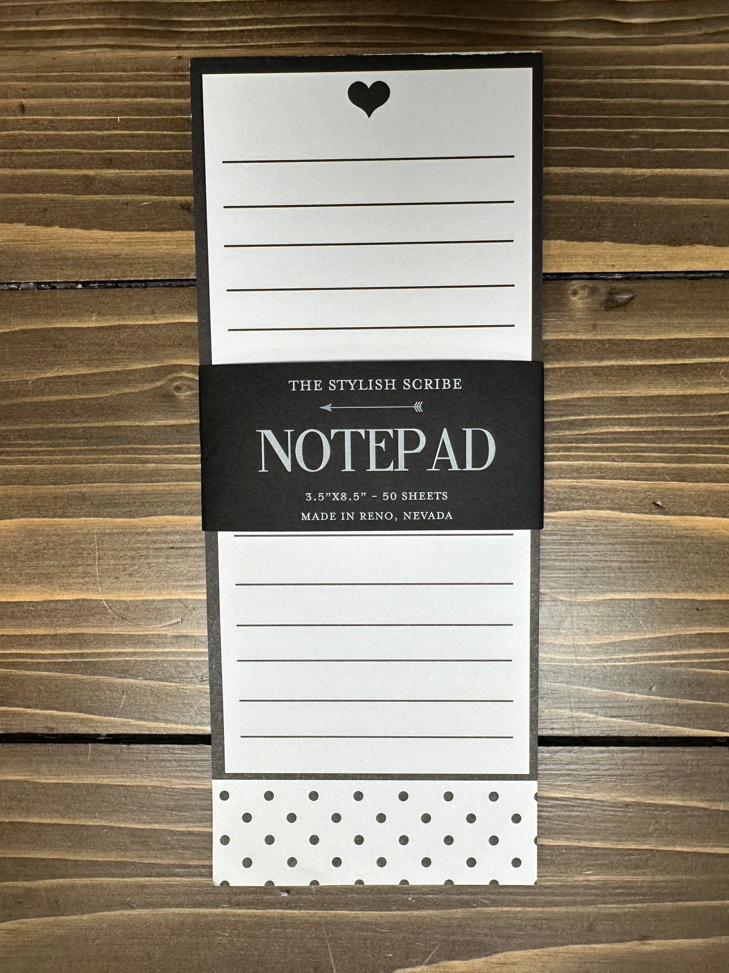 Black and White Polka Dot Notepad