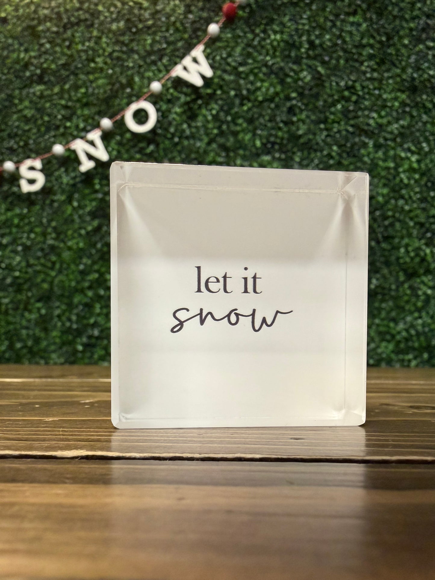 Small Lucite Christmas Blocks