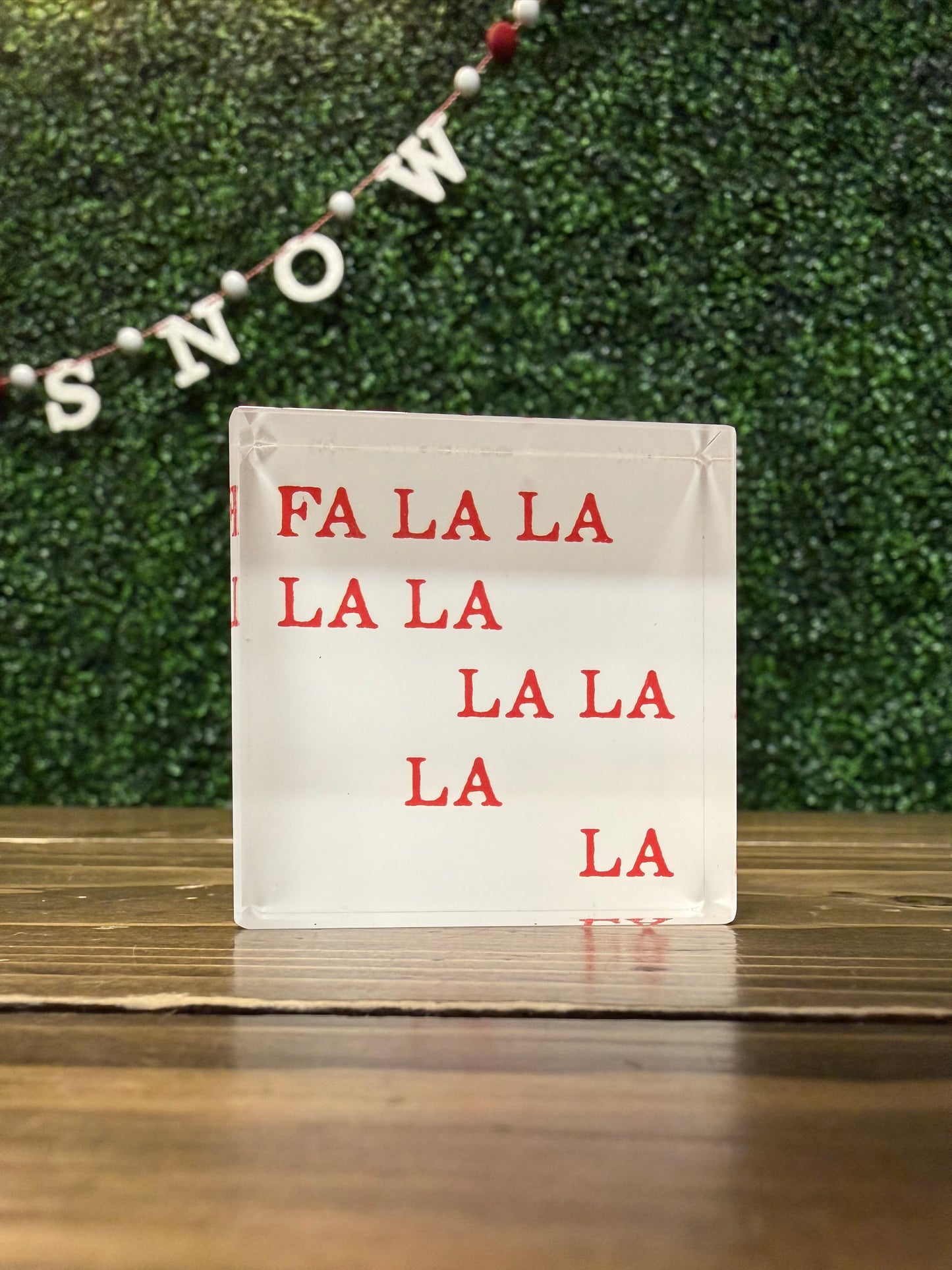 Small Lucite Christmas Blocks