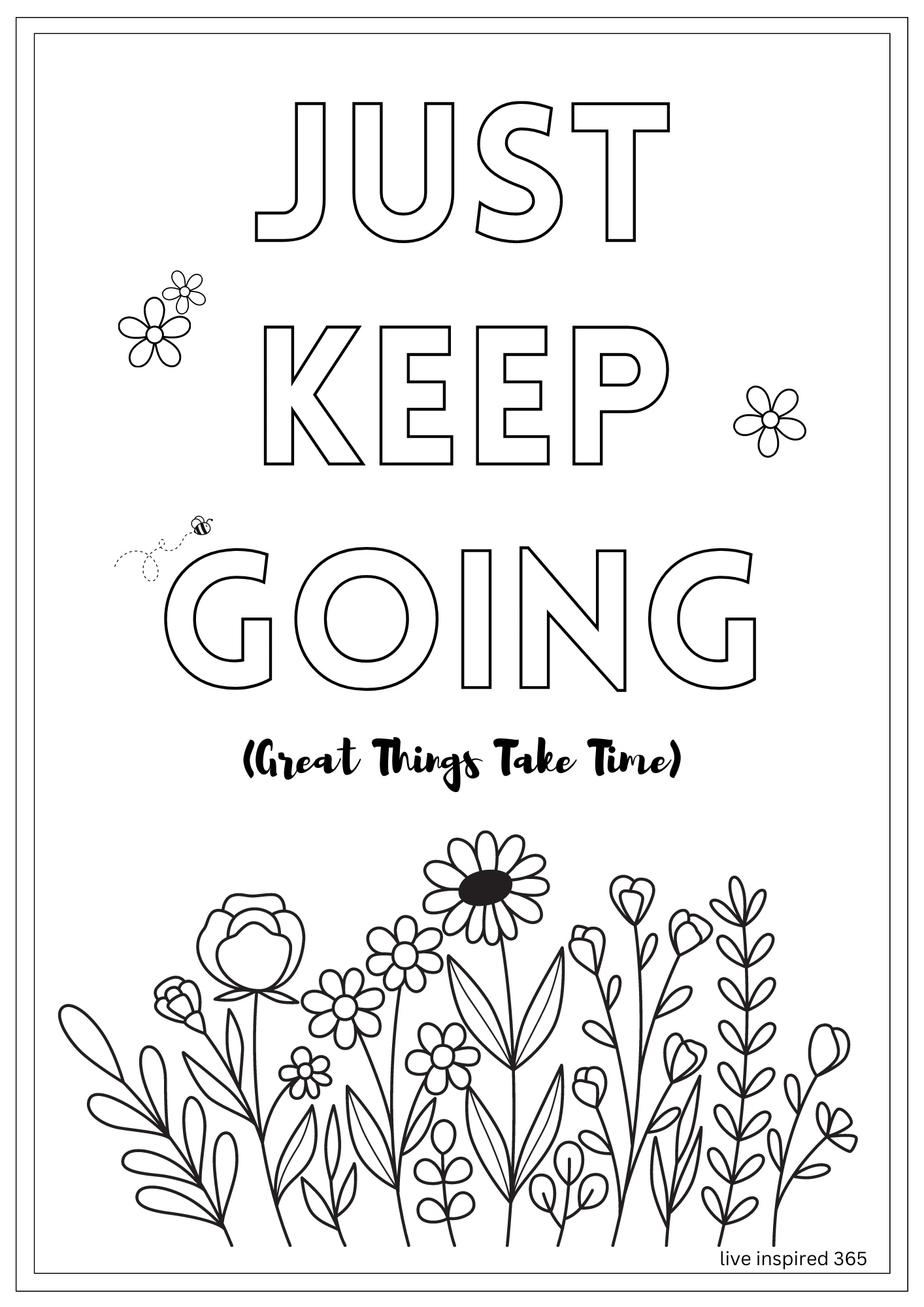 Just Keep Going2-Coloring Page