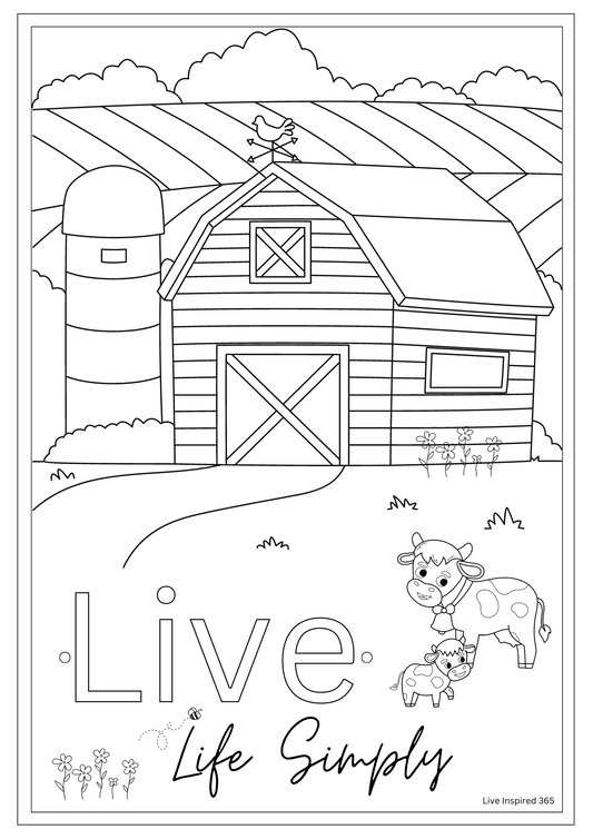 Live Life Simply-Coloring Page