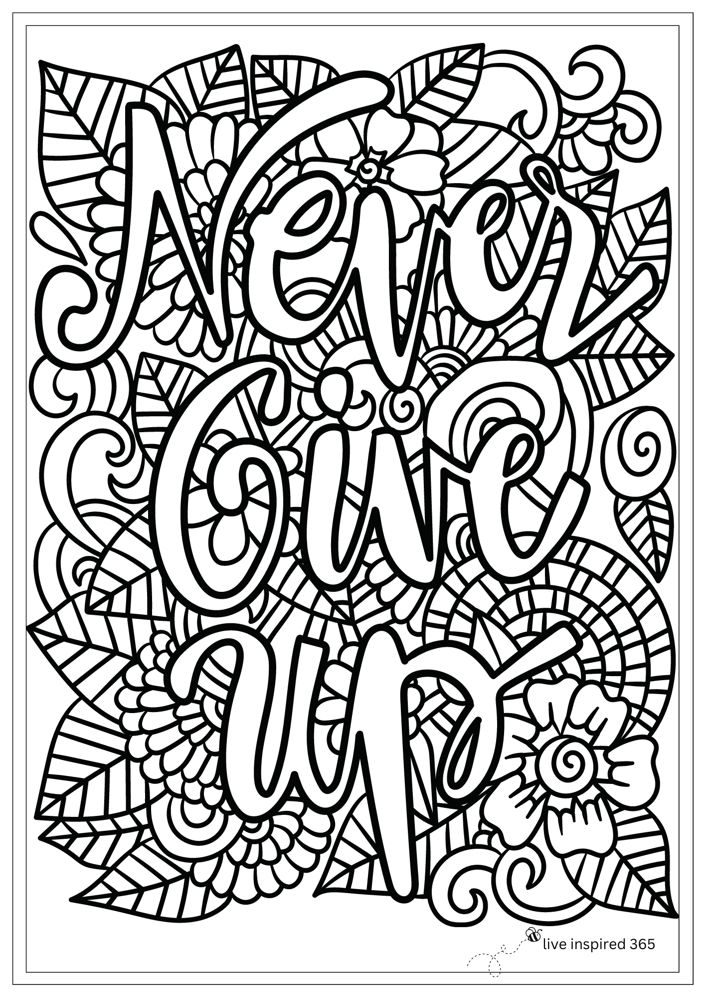 Never Give Up-Coloring Page – live inspired 365