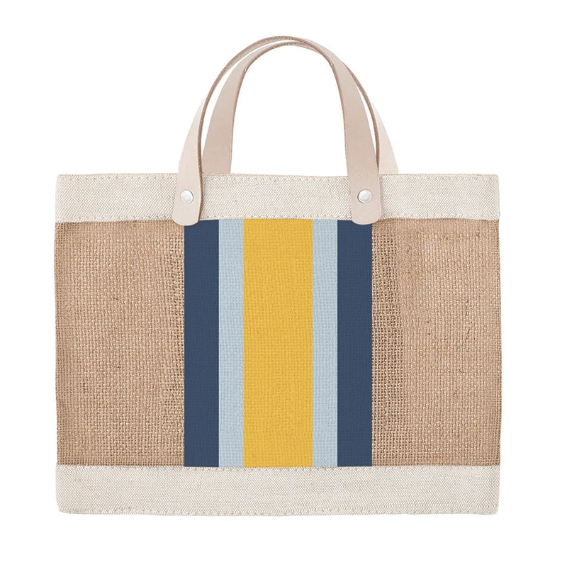 Mini Market Tote - Yellow/Blue Stripe
