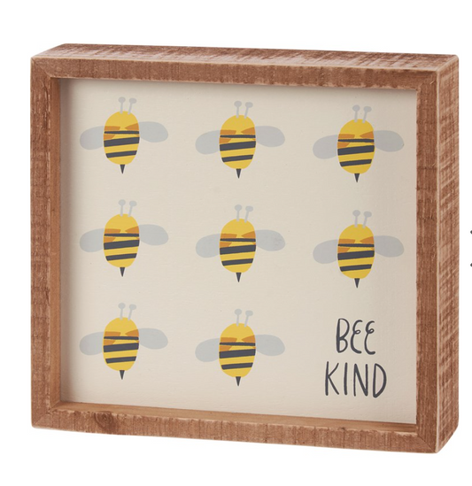 Bee Kind Felted Bee Inset Box Sign