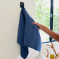 Midnight Blue Waffle Geometry Hand Towel