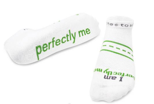 "I am perfectly me" LITE-NOTES- notes to self socks