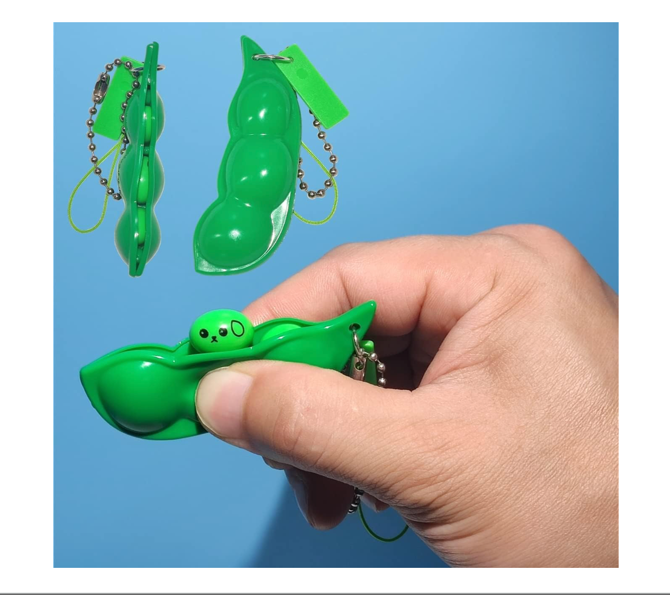 Squeeze Bean Keychain Fidget Toy