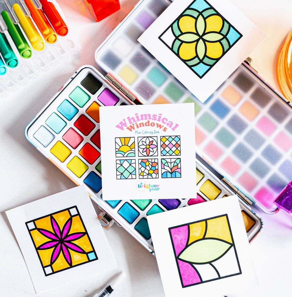 Whimsical Windows - Mini Coloring Book