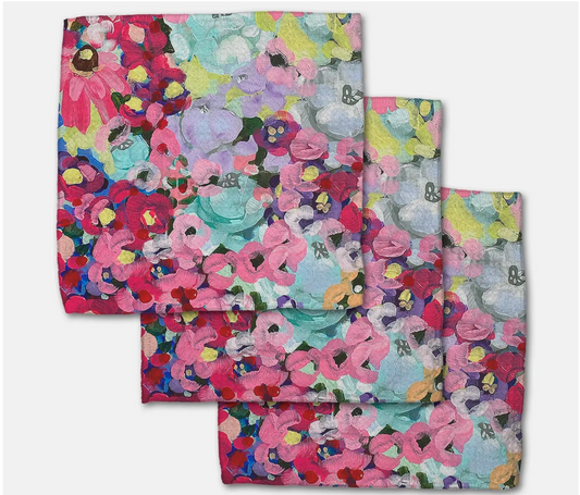 Pink Fields of Joy Geometry Dishcloth Set