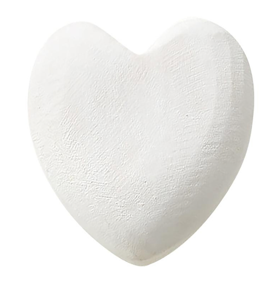 Small Paulownia Wood Heart - White