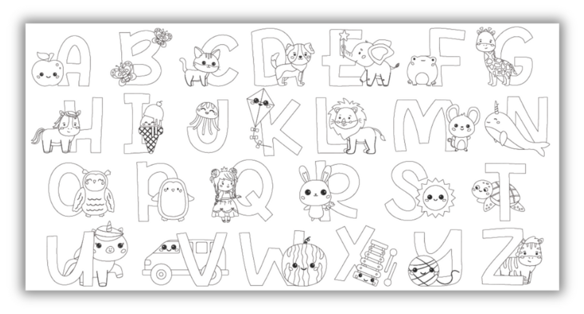 Jumbo ABCs Coloring Mural/Tablecloth