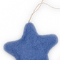 BLUE Jumbo Bright Stars Holiday Eco Wool Ornament Set of 3