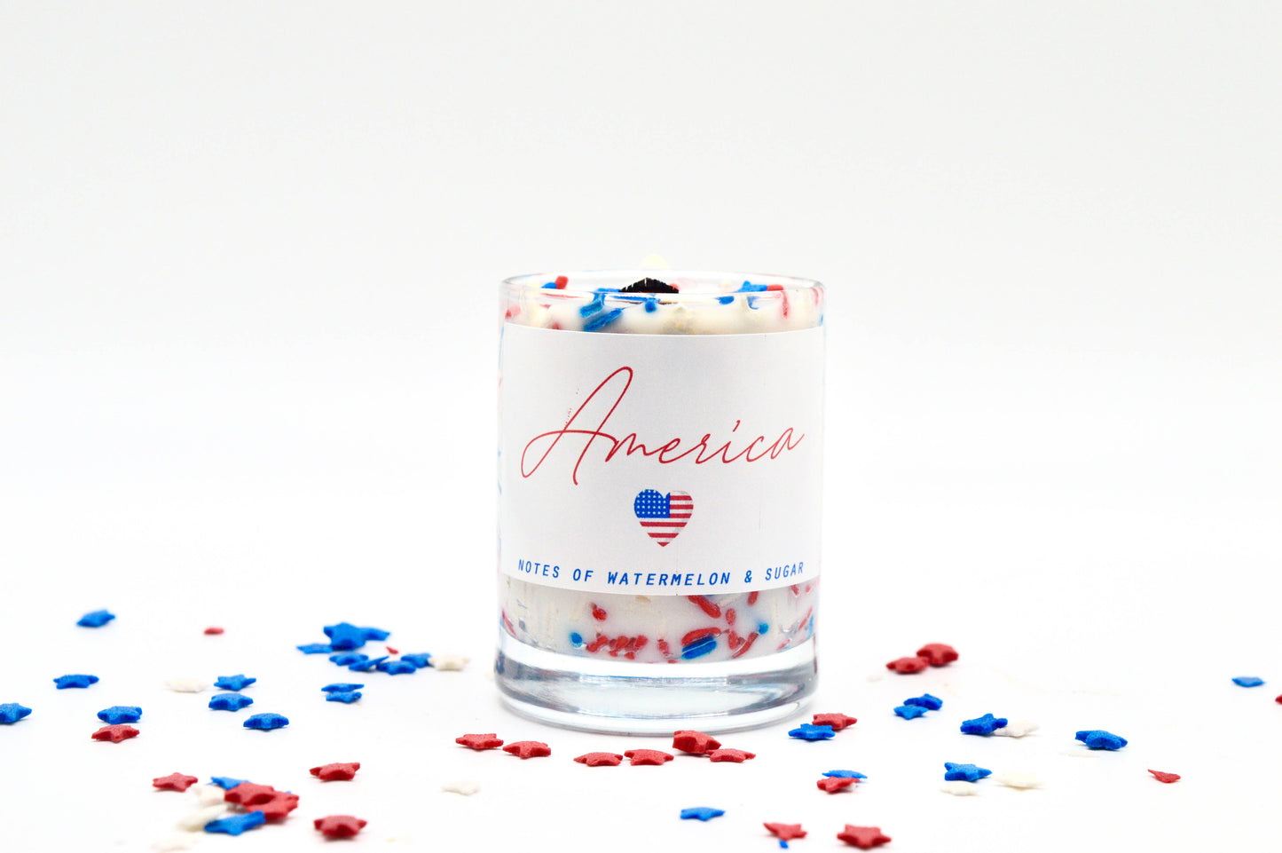 Mini America Patriotic Sprinkle Candle