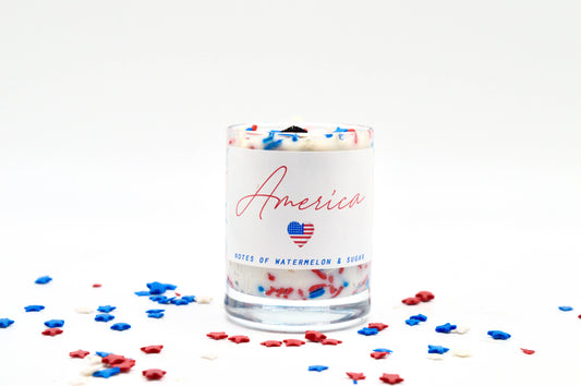 Mini America Patriotic Sprinkle Candle