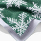 Snowy Days Green Geometry Tea Towel