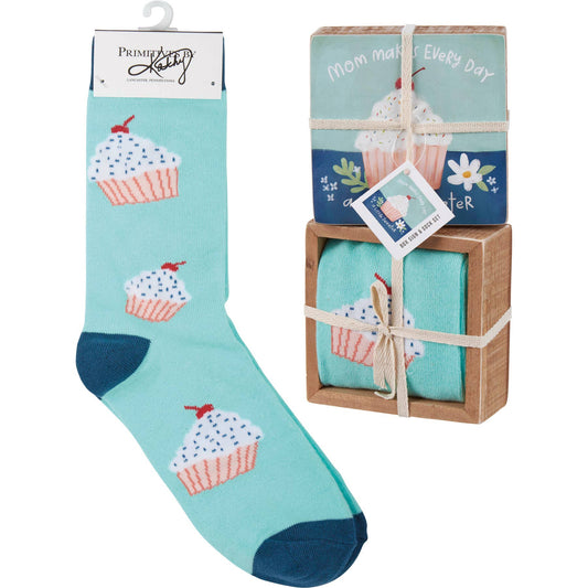 Mom Makes Sweeter-Sign And Sock Set