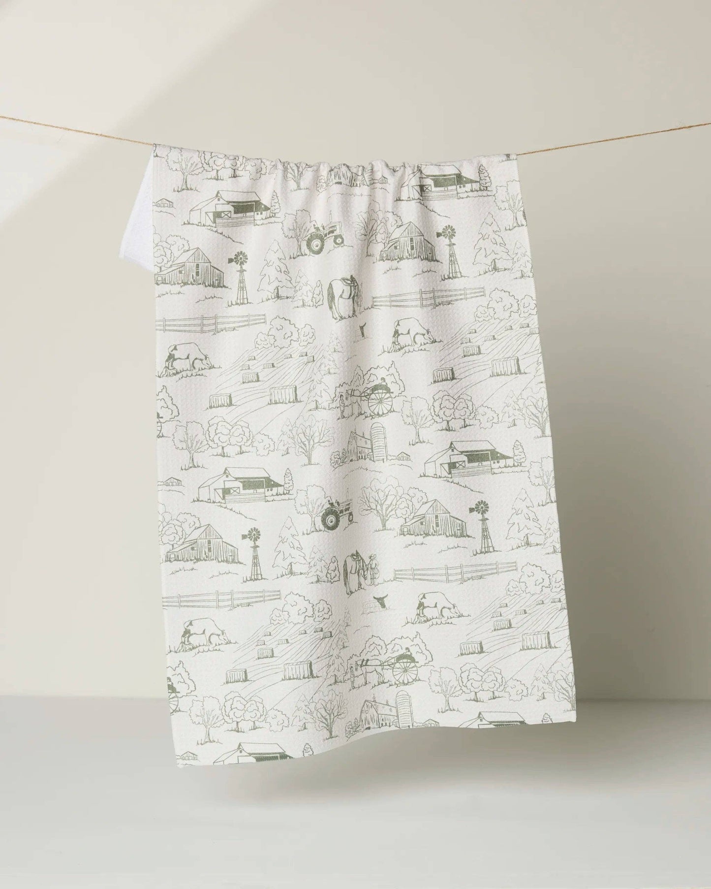 Farmyard Geometry Tea Towel
