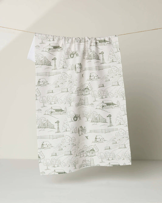 Farmyard Geometry Tea Towel