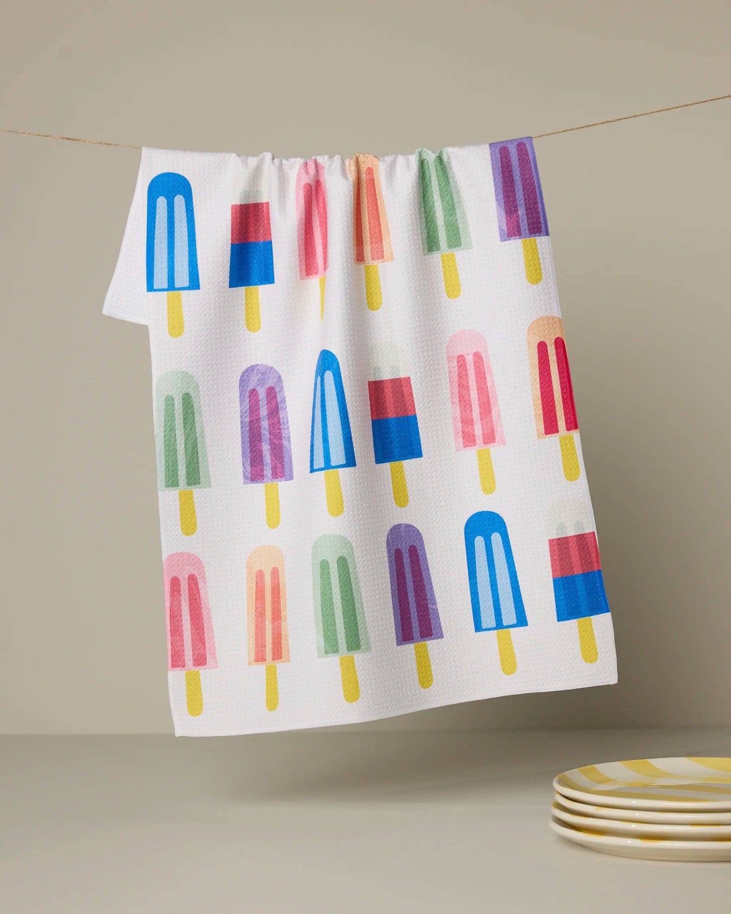 Poppy Popsicles Geometry Tea Towel