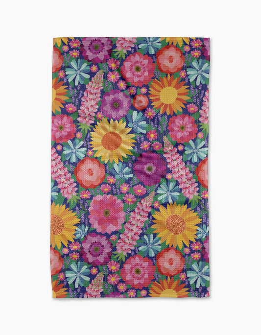 Spring Blooms Geometry Tea Towel