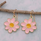 Pastel Pink Daisy Earrings