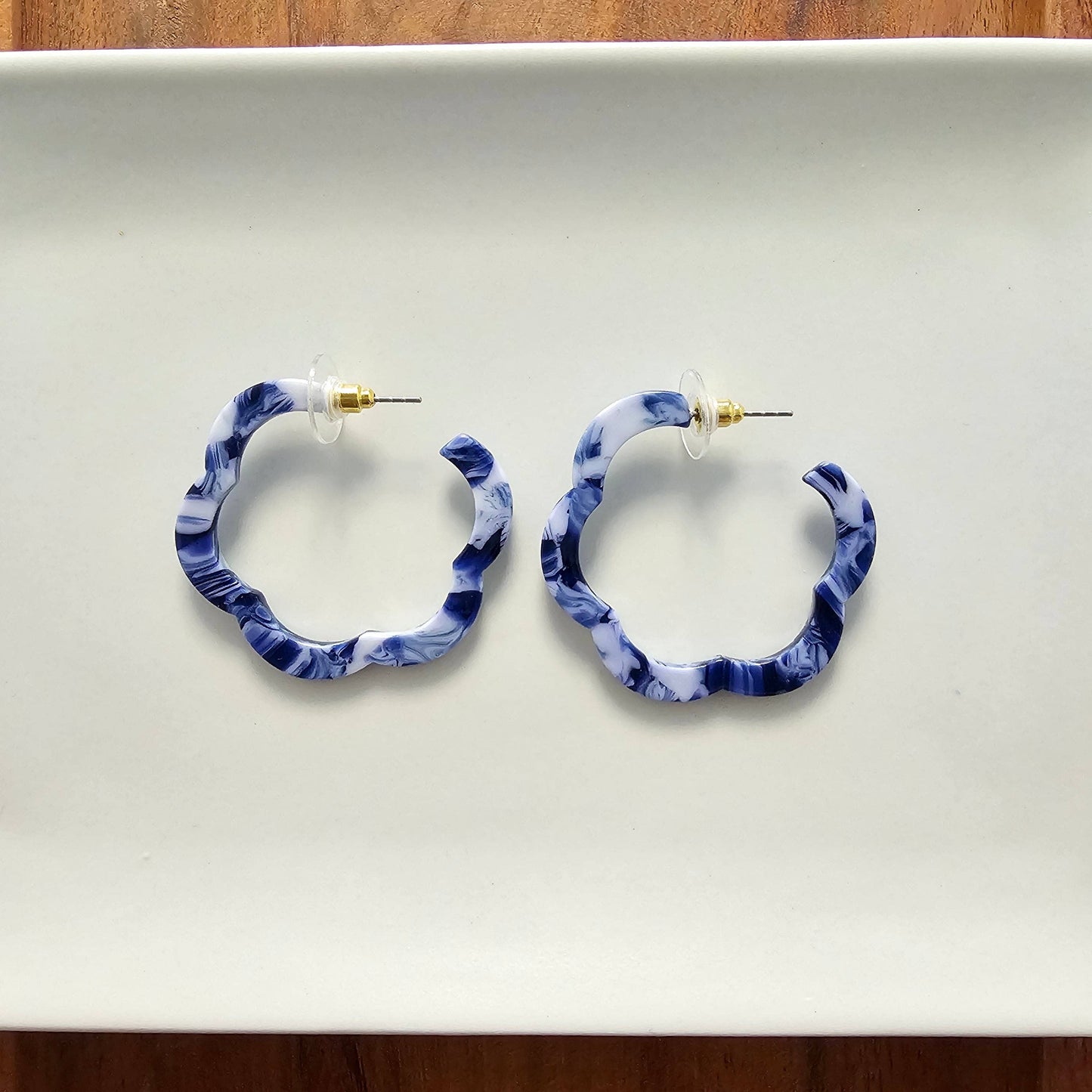 Ocean Waves Posey Hoops