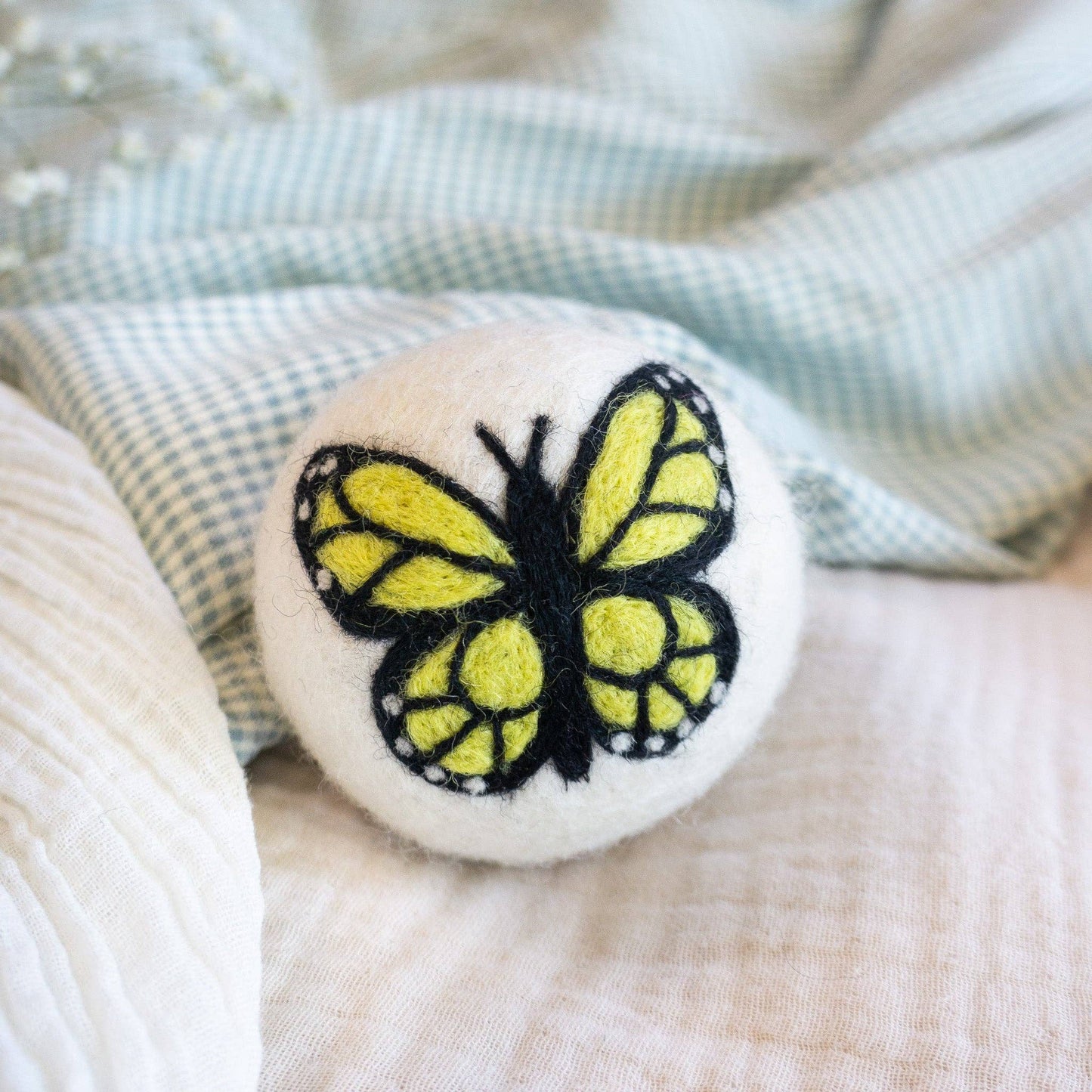 Rainbow Monarch Butterfly Eco Wool Dryer Ball