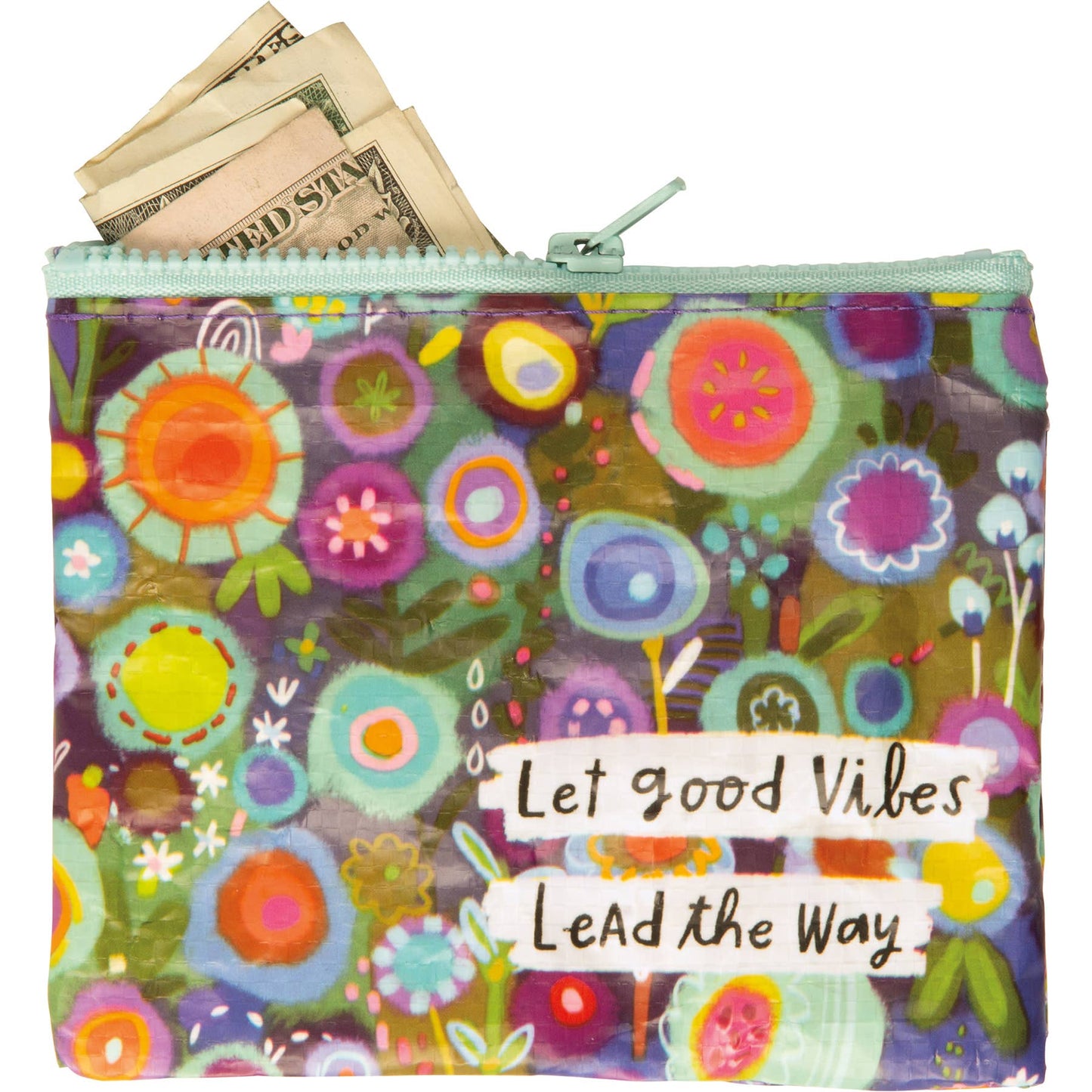 Let Good Vibes Lead The Way Zipper Wallet