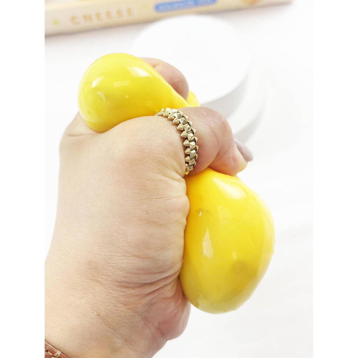 Crunchy and Scented Cheese Cube Squishy
