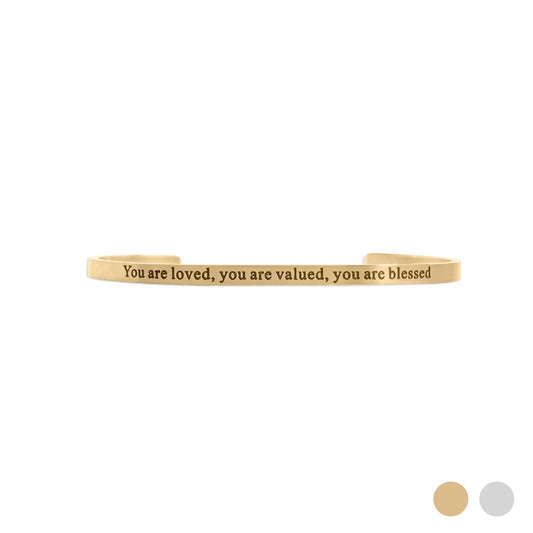 You are Loved - Engraved Bangle Bracelet