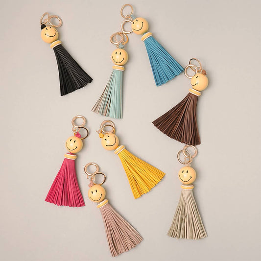 Smiley Face Bag Tassel/Keychain