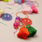 Gingham Happy Face Tassel Keychain /Bag Charm