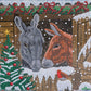 Winter Donkeys Crystal Art Card Kit