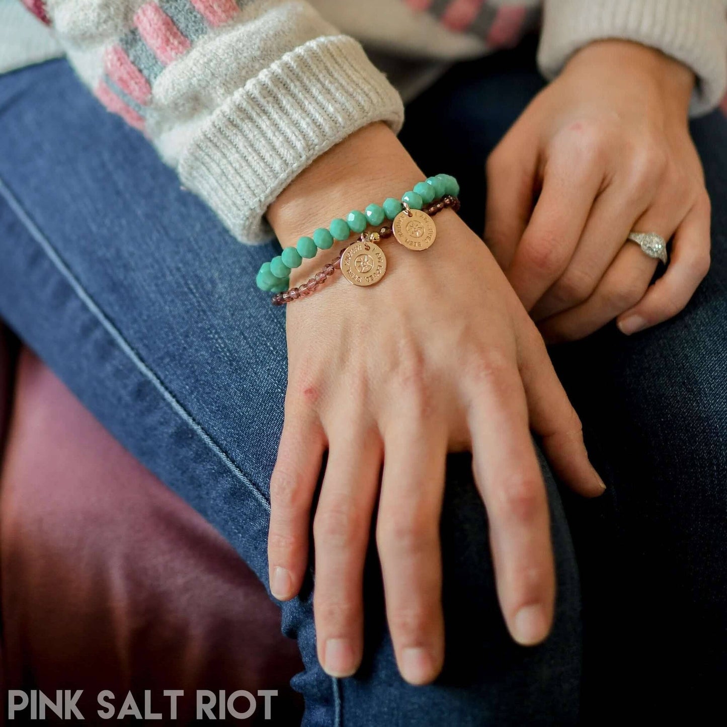 Loved, Seen & Known Teal Glass Bracelet