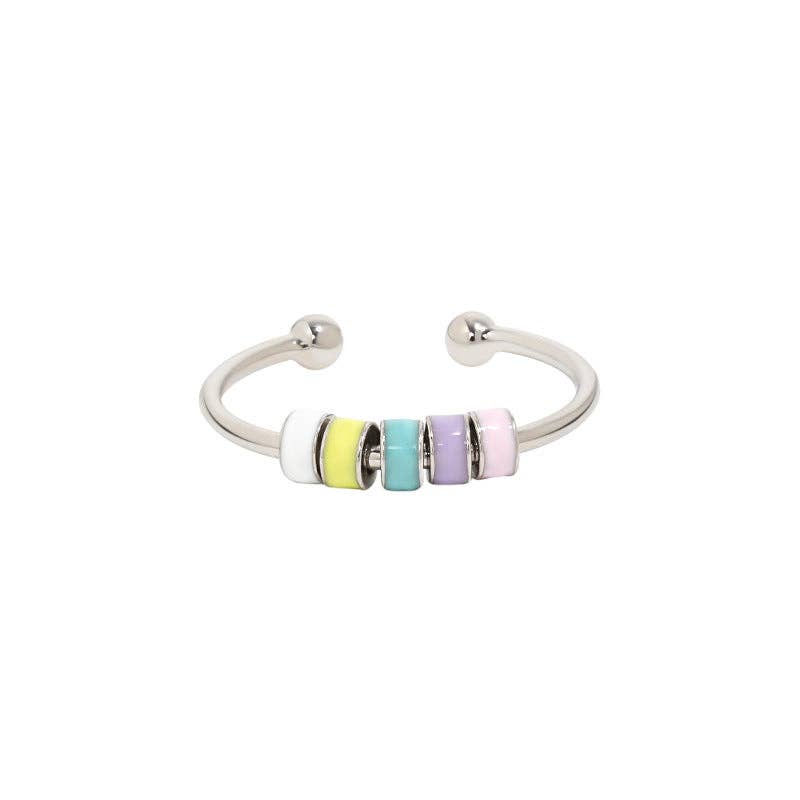 Rainbow Anxiety Spinner Ring in 925 Sterling Silver