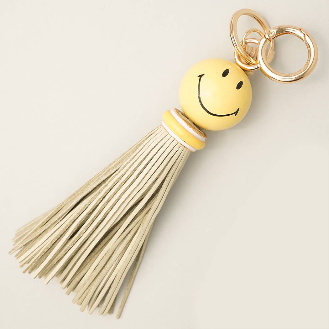 Smiley Face Bag Tassel/Keychain