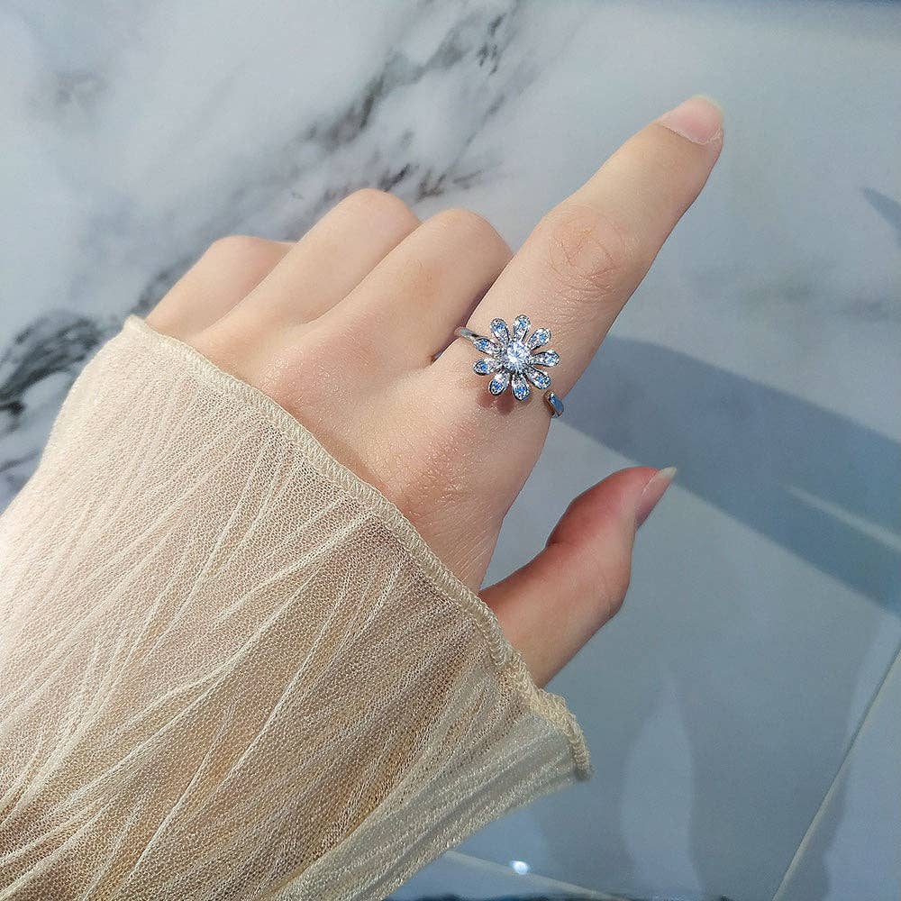 Daisy Anxiety Fidget Spinner Ring