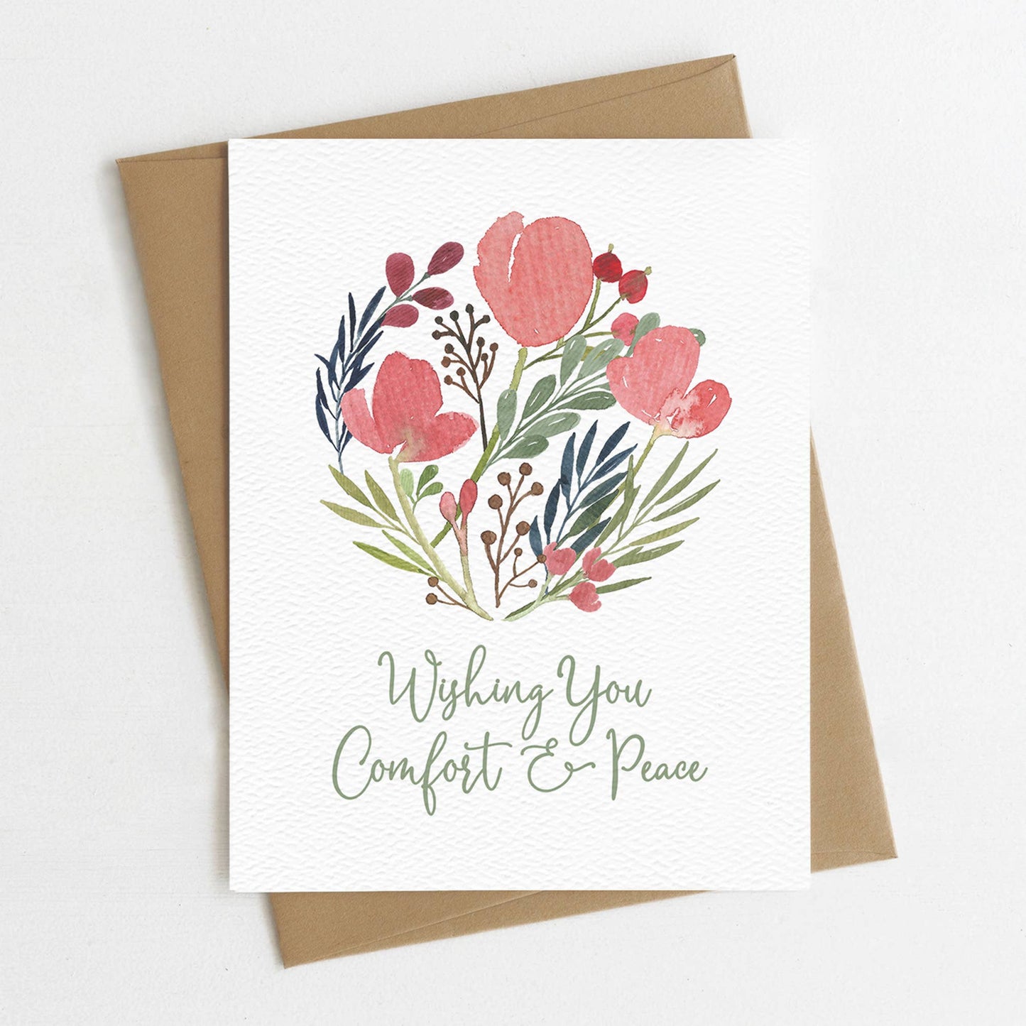 Wishing you comfort & peace | Blank Greeting Card