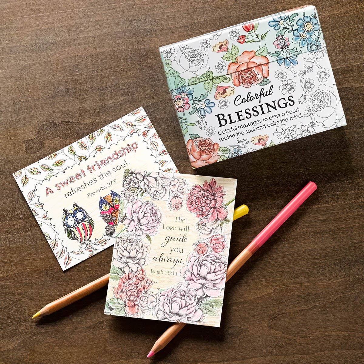 Coloring Cards Boxed - Colorful Blessings