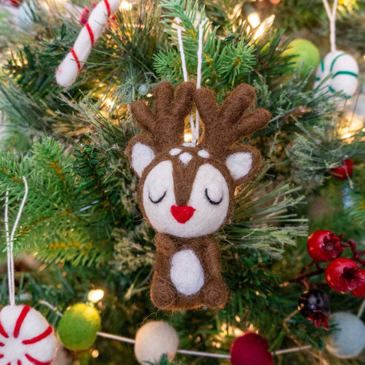 Rudy the Red Nose Deer Wool Ornament