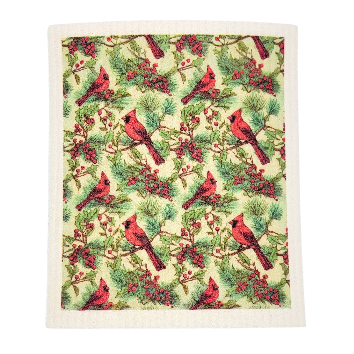 Winter Cardinals | Swedish Dishcloth