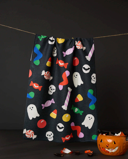 Spooky Candy Geometry Tea Towel