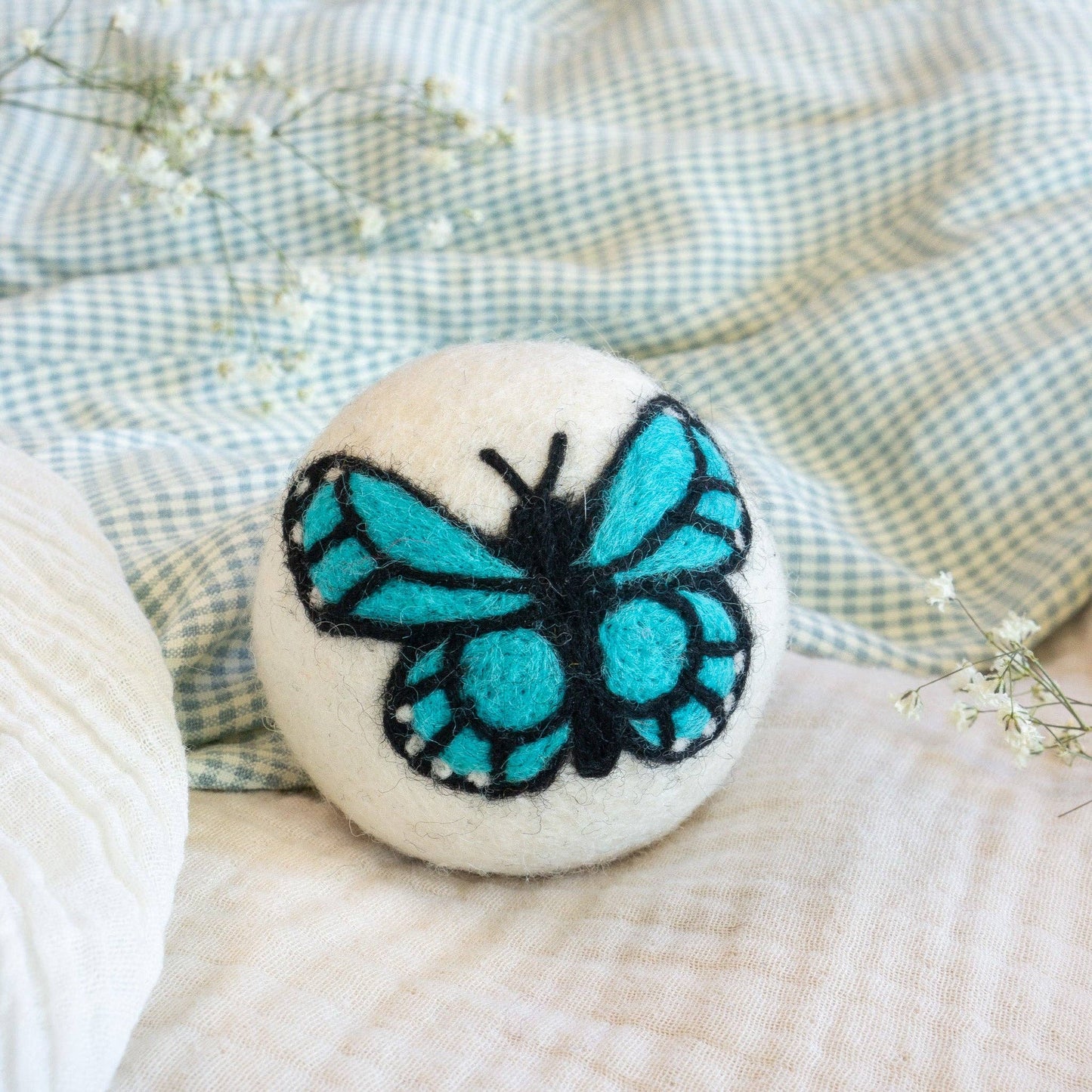 Rainbow Monarch Butterfly Eco Wool Dryer Ball