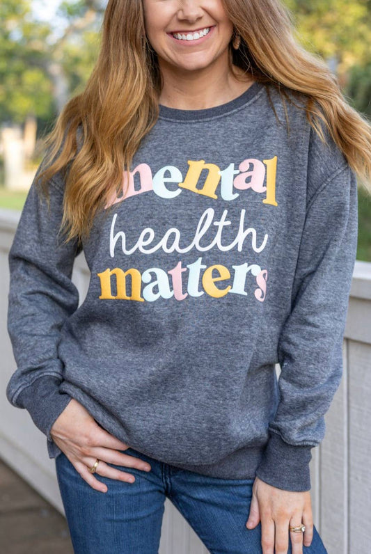 Mental Health Matters Puff Ink - Charcoal Burnout Sweatshirt